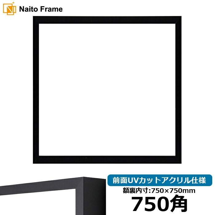 正方形額縁 NS004/ブラック（09-MT117） 750角（750×750mm） 前面UVカットアクリル仕様 ラーソン・ジュール ※大型商品につき注文後のキャンセル・返品交換不可 [送料別商品]