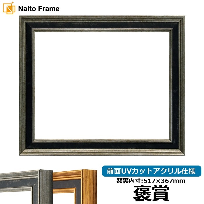 賞状額縁 DS6769/シルバー 褒賞（517×367mm） 前面UVカットアクリル仕様