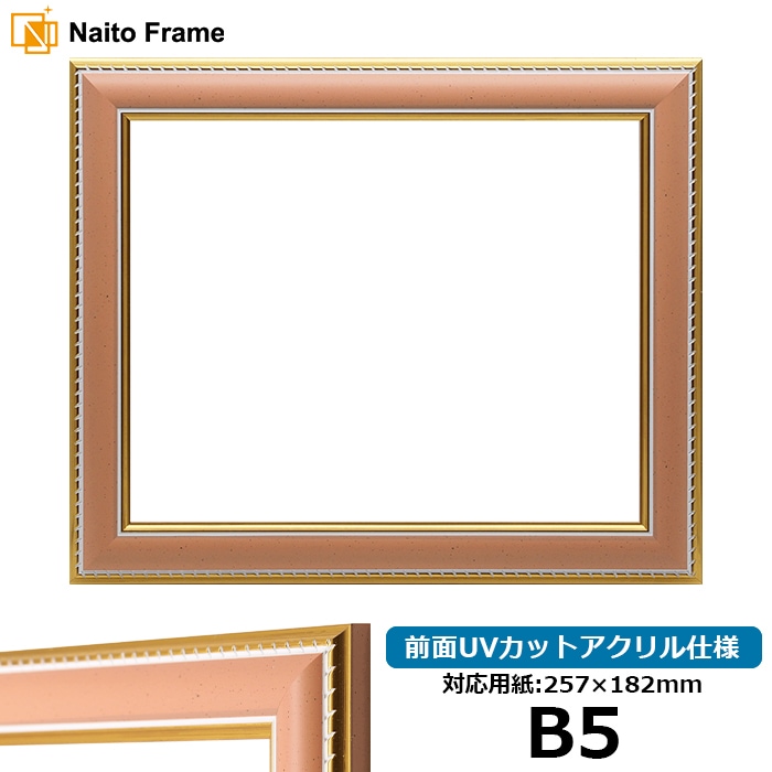 アウトレット】 デッサン額縁 9614/オレンジ B5（257×182mm） 前面UV