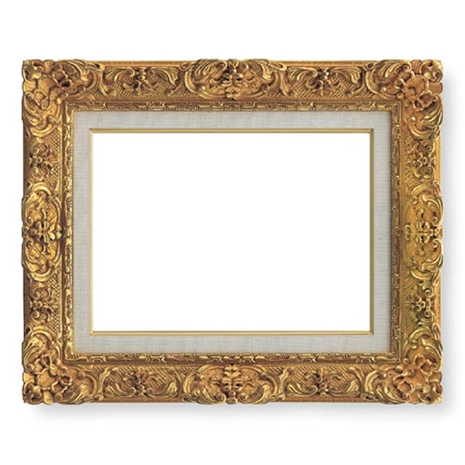 油絵額縁 9370黒/金 S8号（455×455mm） 前面UVカットアクリル仕様