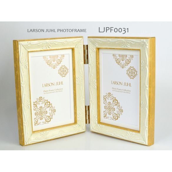 【アウトレット】 ラーソン・ジュール 木製フォトフレーム LJPF0031 2面タイプ L判（127×89mm）/ ハガキ判（152×102mm）兼用 マット付 ※アウトレット品につき注文後のキャンセル・返品交換不可