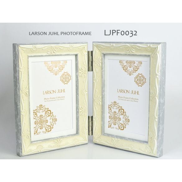 【アウトレット】 ラーソン・ジュール 木製フォトフレーム LJPF0032 2面タイプ L判（127×89mm）/ ハガキ判（152×102mm）兼用 マット付  ※アウトレット品につき注文後のキャンセル・返品交換不可