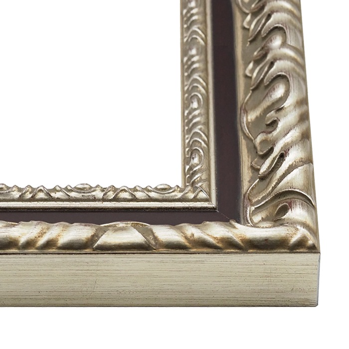 水彩額 9185/シルバー 水彩F4（333×242mm） 前面UVカットアクリル仕様 マット付き