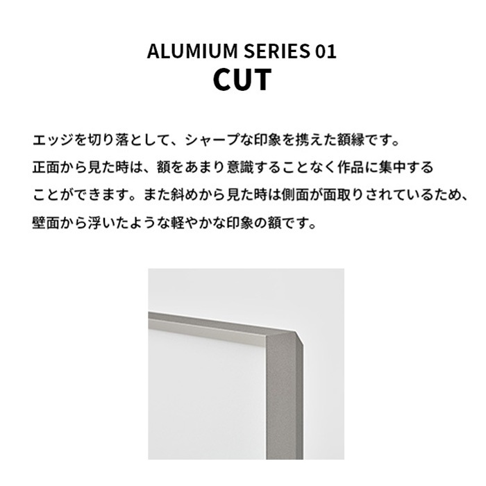 ポスターフレーム アルミアム カット A4（297×210mm） シルバー/ブラック 前面UＶカットアクリル仕様 ALUMIUM SERIES [CUT] アルナ ※受注生産品につき注文後のキャンセル・返品交換不可