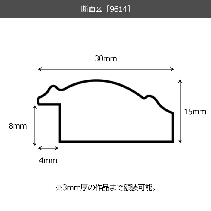 デッサン額縁 9614/オレンジ 小全紙（660×509mm） 前面UVカット
