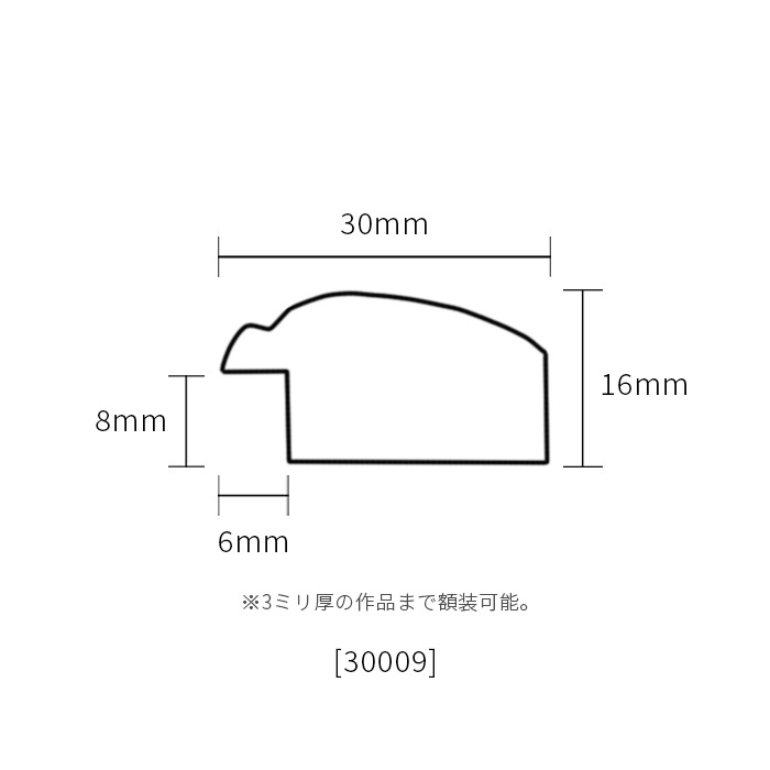 デッサン額縁 30009/パールホワイト 小全紙（660×509mm） 前面UVカットアクリル仕様