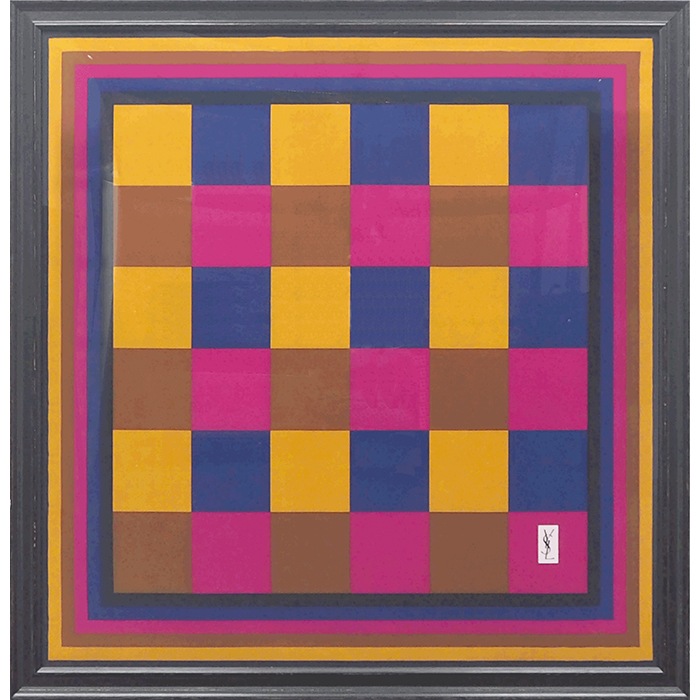 【アウトレット】 額装作品 イヴ･サンローラン スカーフ art-ysl-01 ※アウトレット品につき注文後のキャンセル・返品交換不可 [送料別商品]