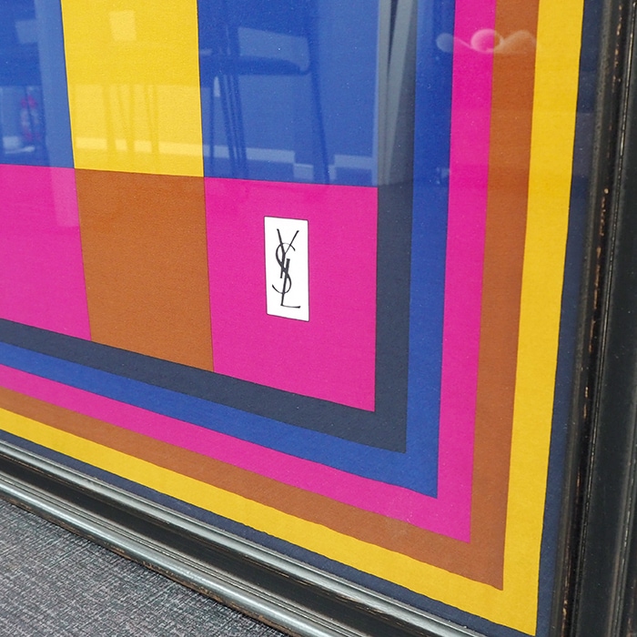 【アウトレット】 額装作品 イヴ･サンローラン スカーフ art-ysl-01 ※アウトレット品につき注文後のキャンセル・返品交換不可 [送料別商品]