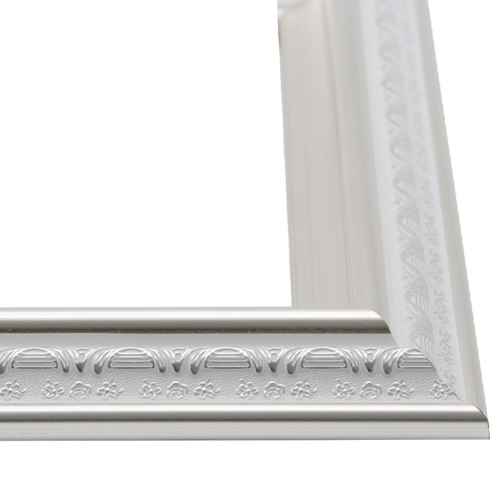 【アウトレット】 デッサン額縁 9586/ホワイトシルバー 八つ切(303×242mm) 前面UVカットアクリル仕様 9586-yatu-a ※アウトレット品につき注文後のキャンセル・返品交換不可