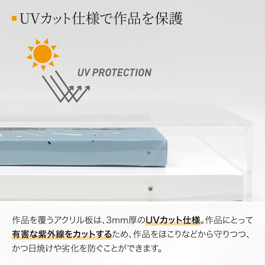 アクリルボックス 9988 F4（333×242mm） ブラック/ホワイト UVカット