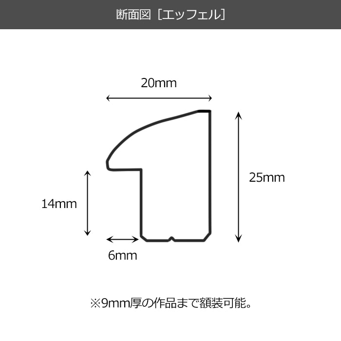 賞状額縁 エッフェル黒/銀（B-267976） A3大（455×318mm） 前面UVカットアクリル仕様 ラーソン・ジュール