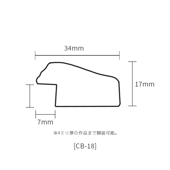 【アウトレット】 デッサン額縁 CB-18/ブラウン A4（297×210mm） 前面UVカットアクリル仕様 ※アウトレット品につき注文後のキャンセル・返品交換不可