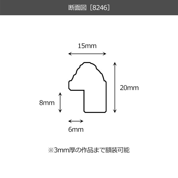 デッサン額縁 8246/ブラック インチ(254×203mm) 前面UVカットアクリル仕様