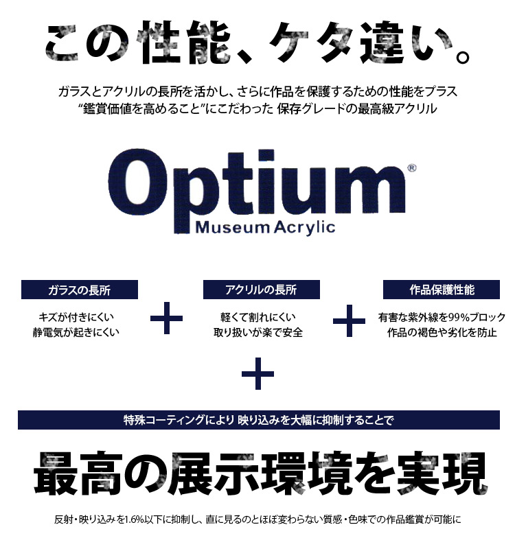 トゥルービュー オプティアム ミュージアム アクリル板（3mm厚）A3（420×297mm）用 UVカット率99％/透明アクリル/低反射アクリル/最高級アクリル