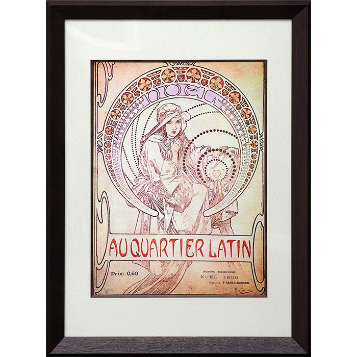 MUCHA アルフォンス・ミュシャ リトグラフ『朝の女神』額装