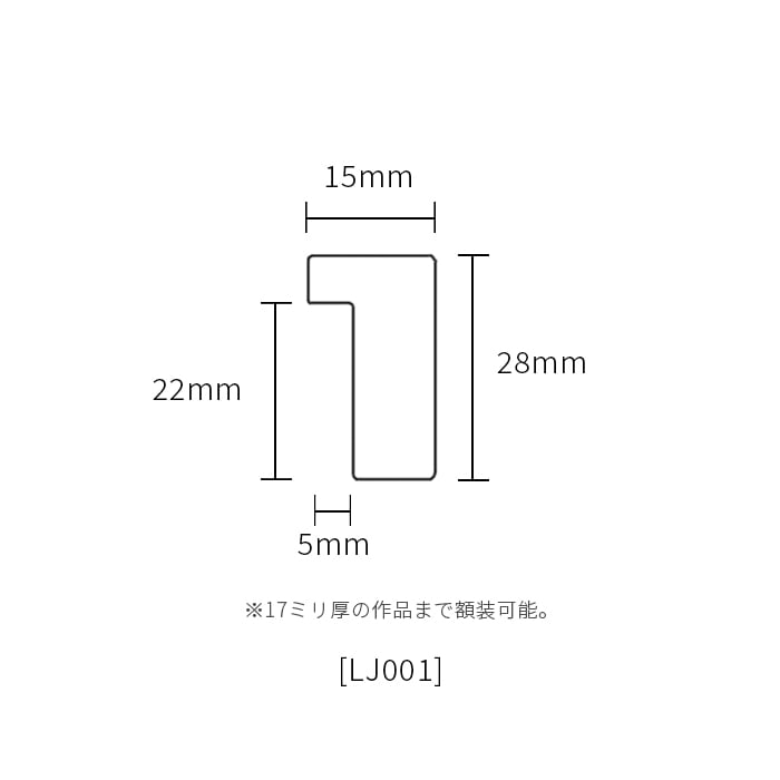 横長額縁 LJ001 500×250mm ブラック（01-1003WD）/木地（01-1002WD） 前面UVカットアクリル仕様 ラーソン・ジュール