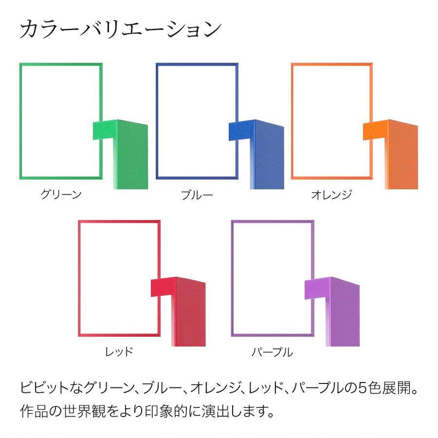 ラインフレーム 5020 B3（515×364mm） グリーン/ブルー/オレンジ/レッド/パープル 前面UVカットアクリル仕様 大額