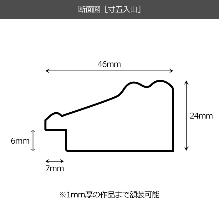 【キズ・ヘコミ有り品】 デッサン額縁 寸五入山 B6（182×128mm） 前面UVカットアクリル仕様