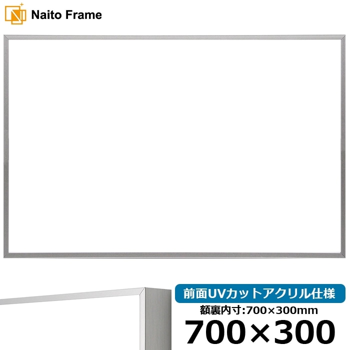 横長額縁 NS002/シルバー（07-FS33） 700×300mm 前面UVカット