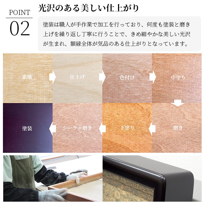 国産高級大臣表彰額 NF-D-01 褒章サイズ（517×367mm）用 杯収納型 前面UVカットアクリル仕様 ※注文後のキャンセル・返品交換不可