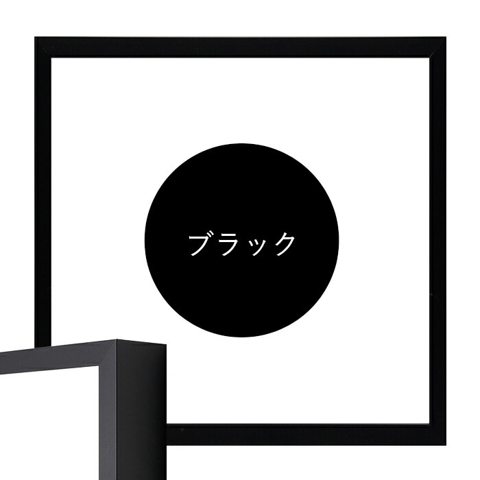 正方形額縁 NS004/ブラック（09-MT117） 200角（200×200mm） 前面UVカットアクリル仕様 ラーソン・ジュール