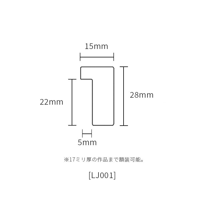 賞状額縁 LJ001/ブラック(01-1003WD) 五市(509×358mm) 前面UVカットアクリル仕様 ラーソン・ジュール