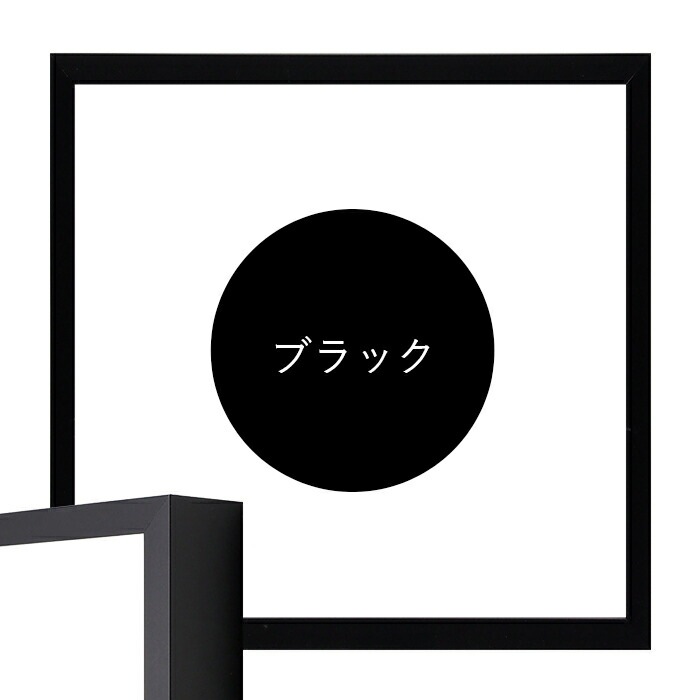 正方形額縁 NS004/ブラック（09-MT117） 450角（450×450mm） 前面UVカットアクリル仕様 ラーソン・ジュール
