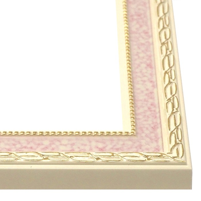 水彩額 5663/ピンク 水彩F4（333×242mm） 前面UVカットアクリル仕様 マット付き