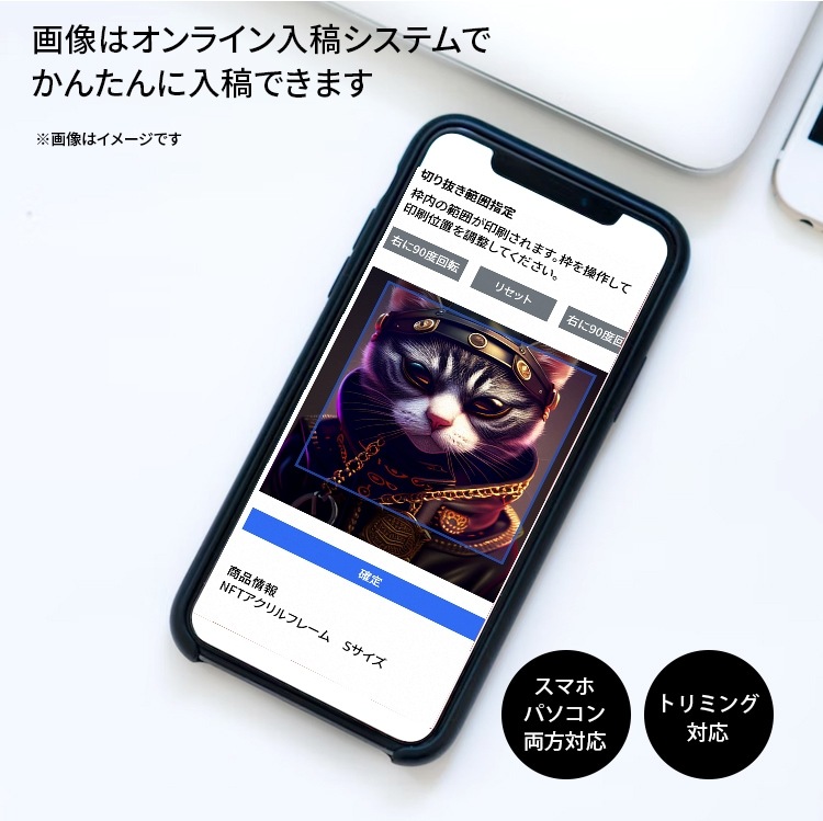 YAKUZA CAT NEKO MAFIA NFTアクリルフレーム LLサイズ(フレーム:タテ414×ヨコ308mm イメージ部分:220×220mm)