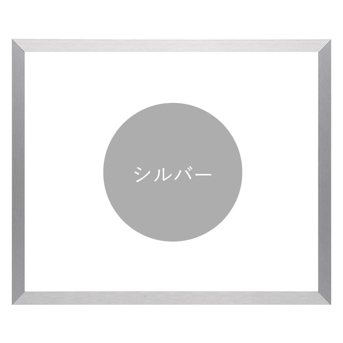 水彩額 NS003/シルバー(09-SA117) 水彩F6(410×318mm) 前面UVカットアクリル仕様 マット付き ラーソン・ジュール