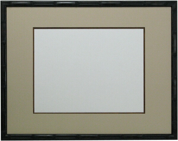 書道額 竹フレーム/茶 書道半切2/3（950×350mm） 前面アクリル仕様