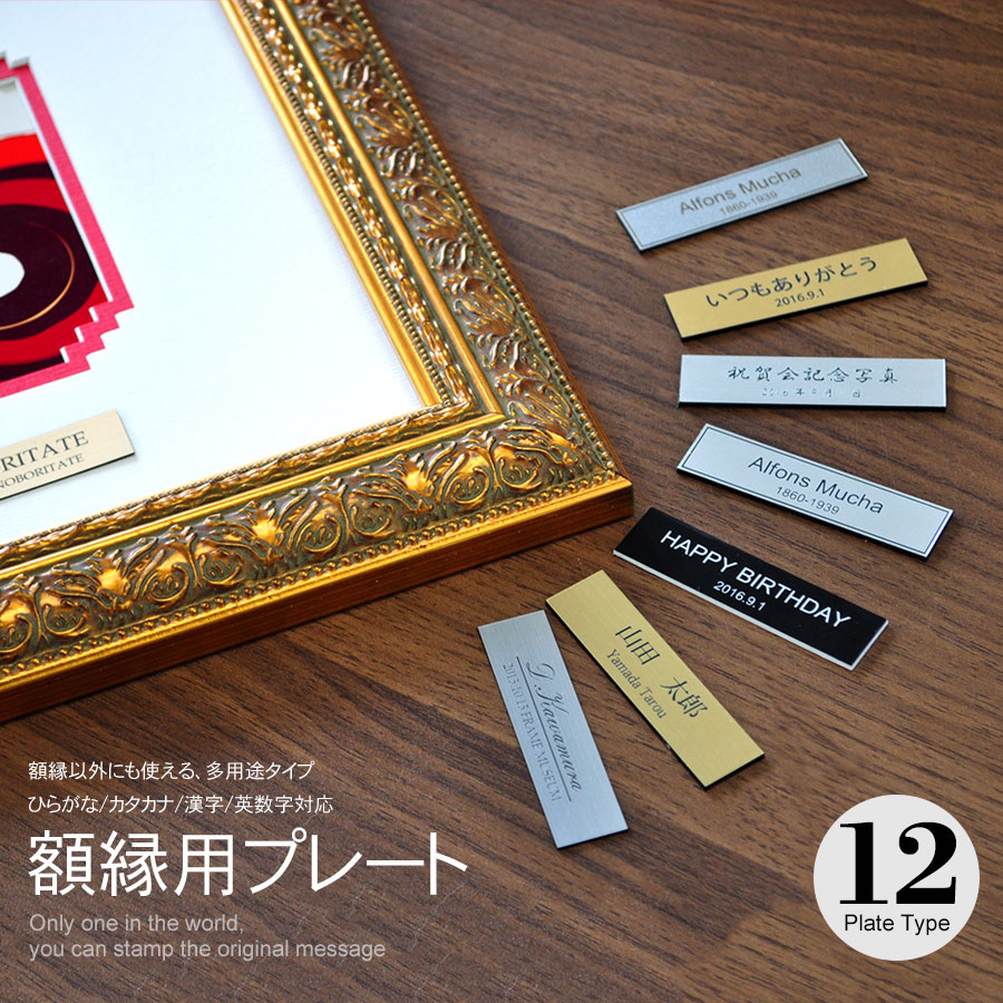 ≪高さ25mm≫額縁とセットで使用するとインパクト大!額縁用プレート 高さ25ミリ ≪メール便対応≫【plate-25】