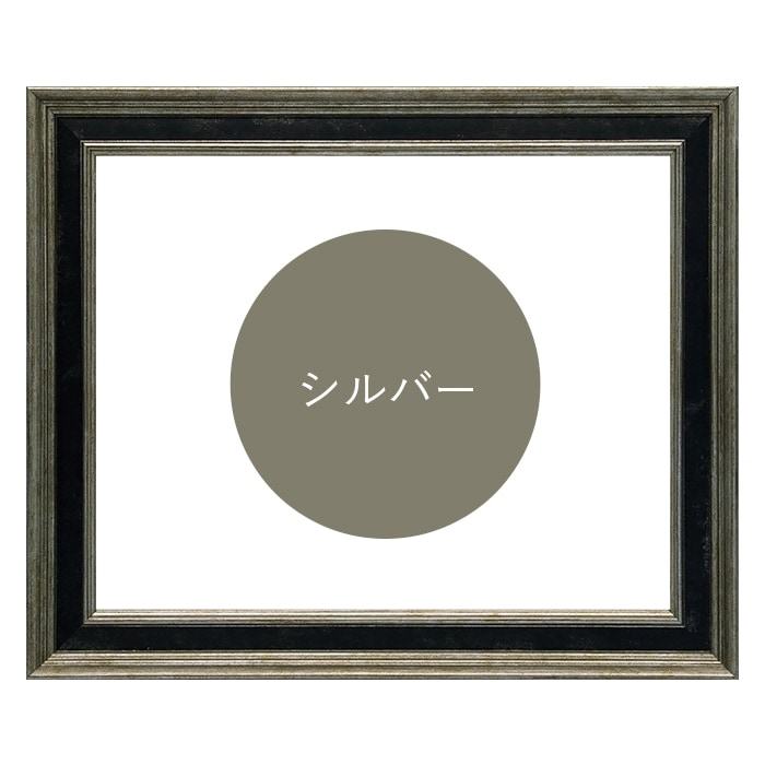 書道額 DS6769/シルバー 書道半紙（333×242mm） 前面UVカットアクリル