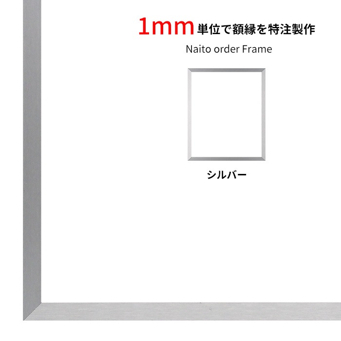 【タテヨコ合計1101～1200mmまで】 オーダーフレーム NS003/シルバー（09-SA117） 前面UVカットアクリル仕様 ラーソン・ジュール ※特注品につき注文後のキャンセル・返品交換不可