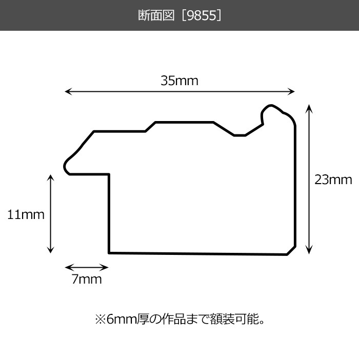 デッサン額縁 9855/ホワイト 小全紙（660×509mm） 前面UVカットアクリル仕様