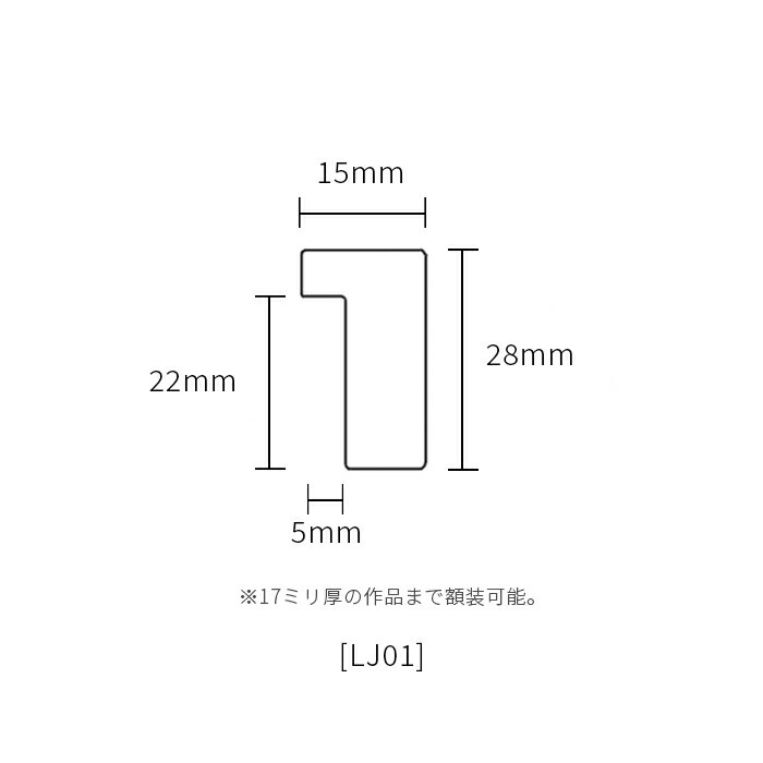 正方形額縁 LJ001 150角（150×150mm） ブラック（01-1003WD）/木