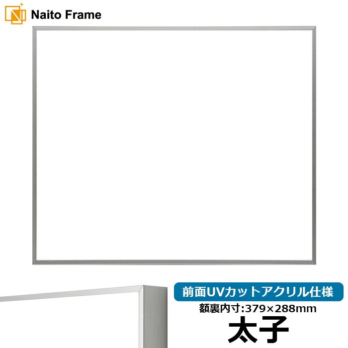 デッサン額縁 NS002/シルバー（07-FS33） 太子（379×288mm） 前面UVカットアクリル仕様 ラーソン・ジュール