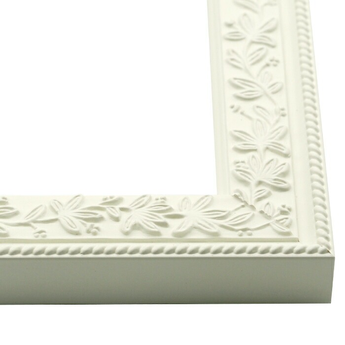 油絵額縁 9855/ホワイト F6号（410×318mm） 前面UVカットアクリル仕様