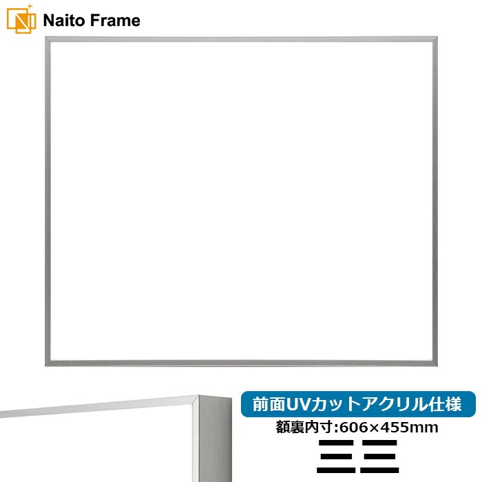 デッサン額縁 NS002/シルバー（07-FS33） 三三（606×455mm） 前面UVカットアクリル仕様 ラーソン・ジュール