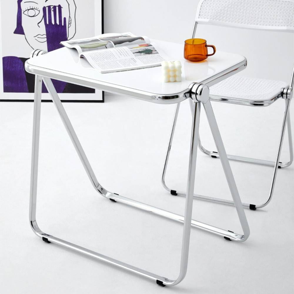 VeroMan スチールテーブル 折りたたみテーブル フォールディングテーブル デスク 机 コンパクト 簡単収納 省スペース 室内 屋外 韓国 北欧 レトロ インテリア