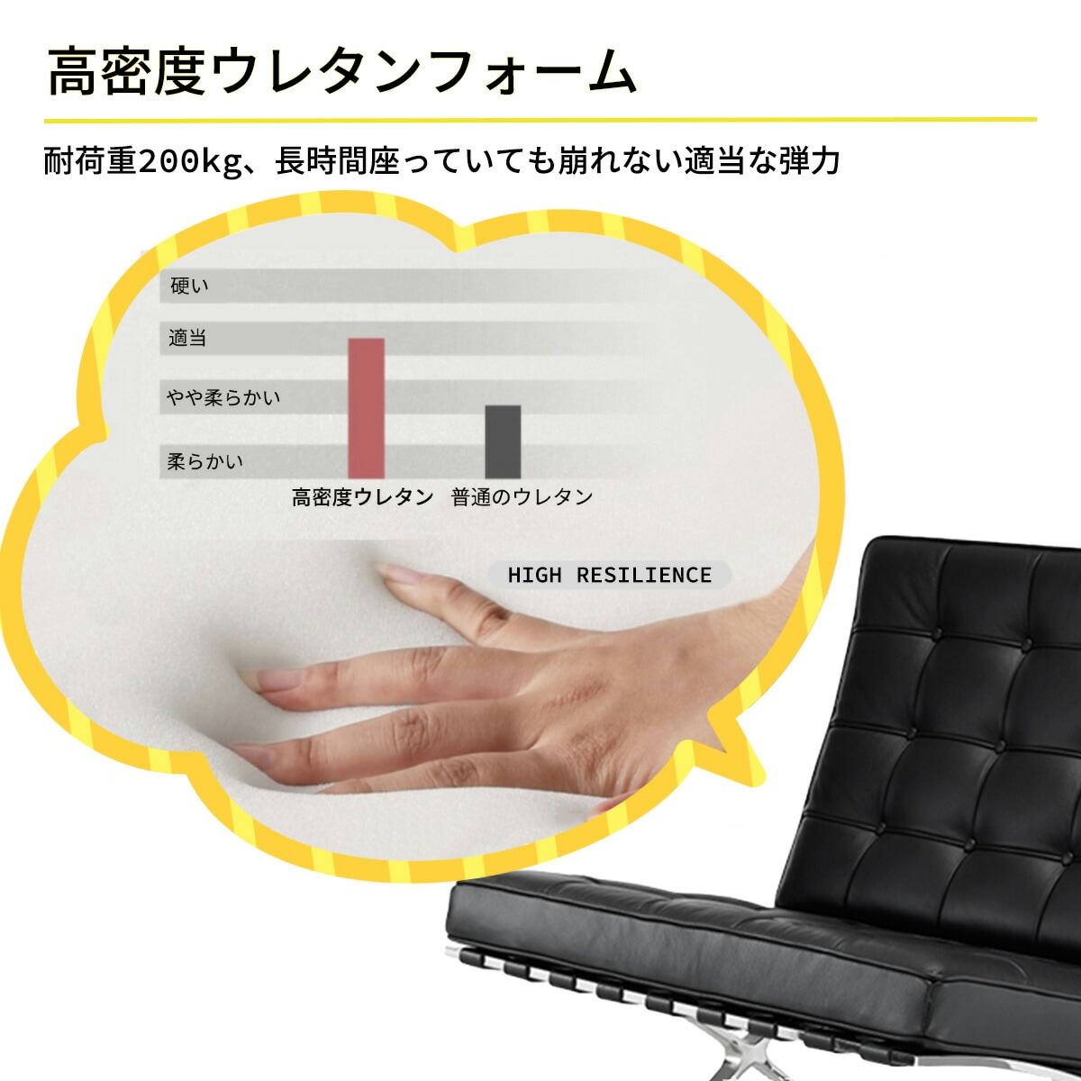 VeroMan バルセロナチェア ソファ ボタン留め 一人掛け スチールチェア
