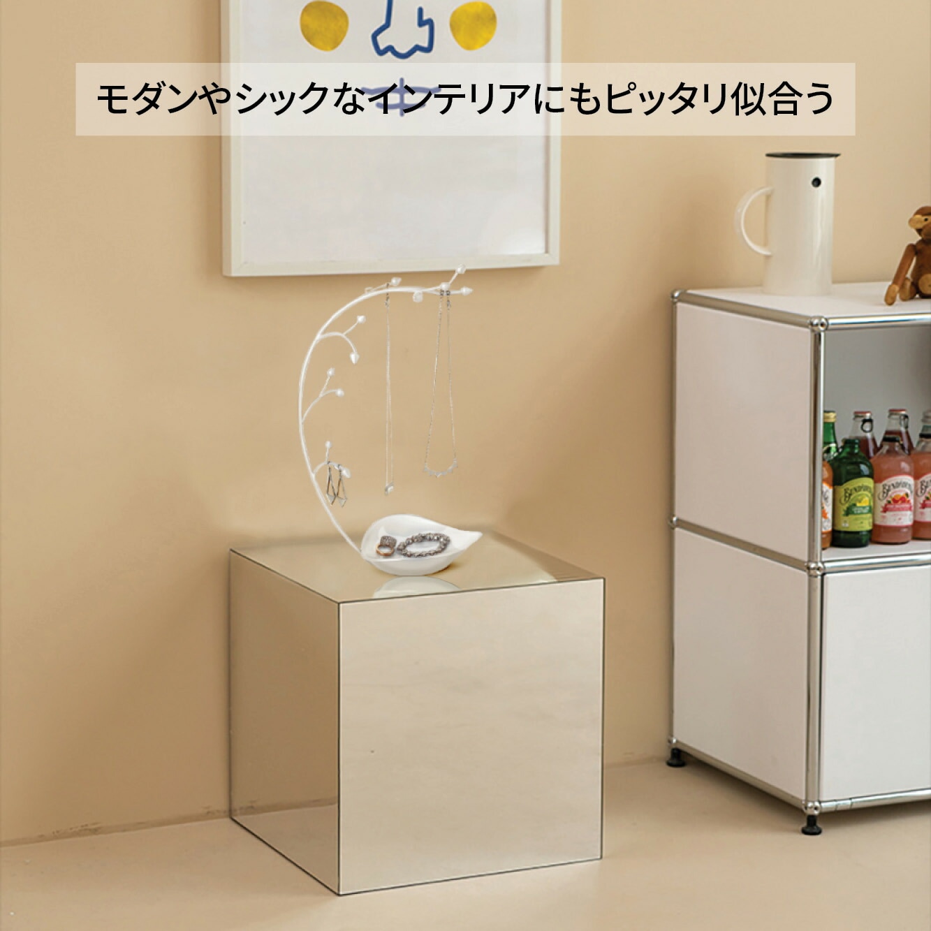 ベッド　サイドテーブル　鏡 VeroMan サイドテーブル 鏡 ミラー ソファーサイド ベッドサイド 韓国