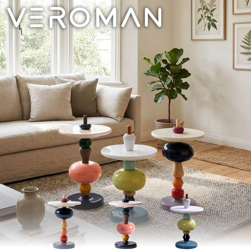 アーバンモダン サイドテーブル クリア色 コーヒー ソファー テーブル 花台 机 VeroMan サイドテーブル コーヒーテーブル ソファーサイド ベッド