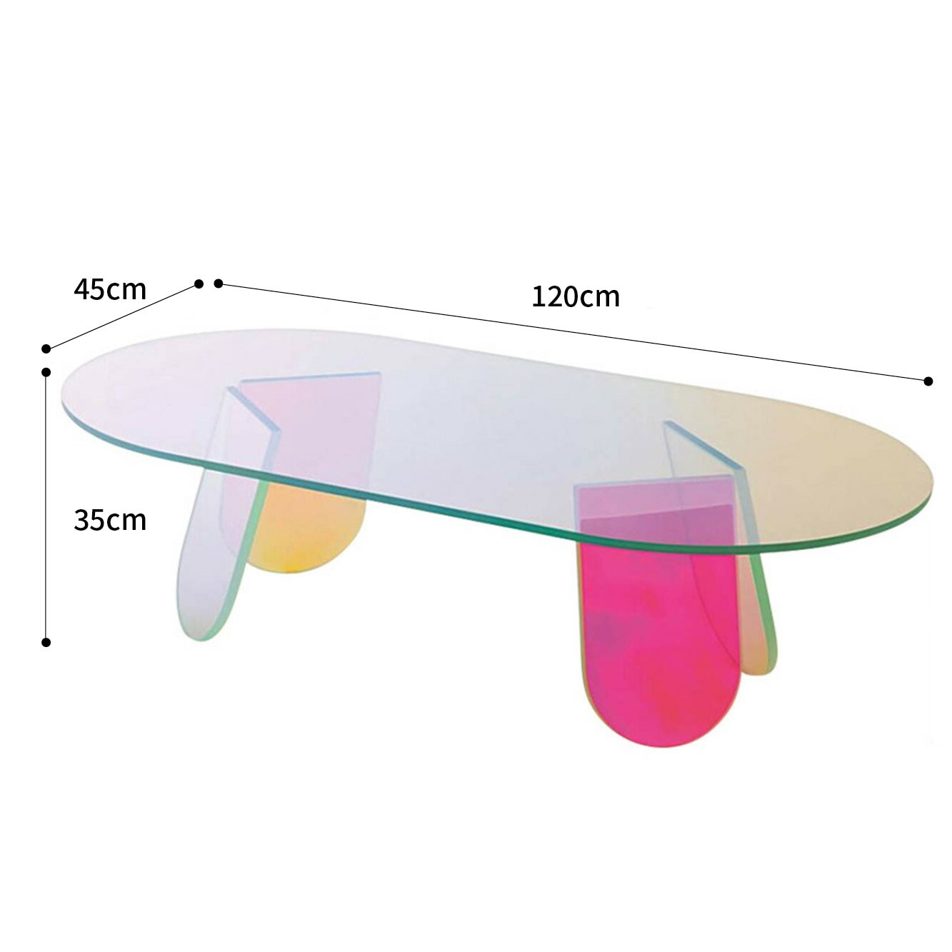 大] VeroMan オーロラサイドテーブル 机 珍しい 綺麗 反射 韓国クリア
