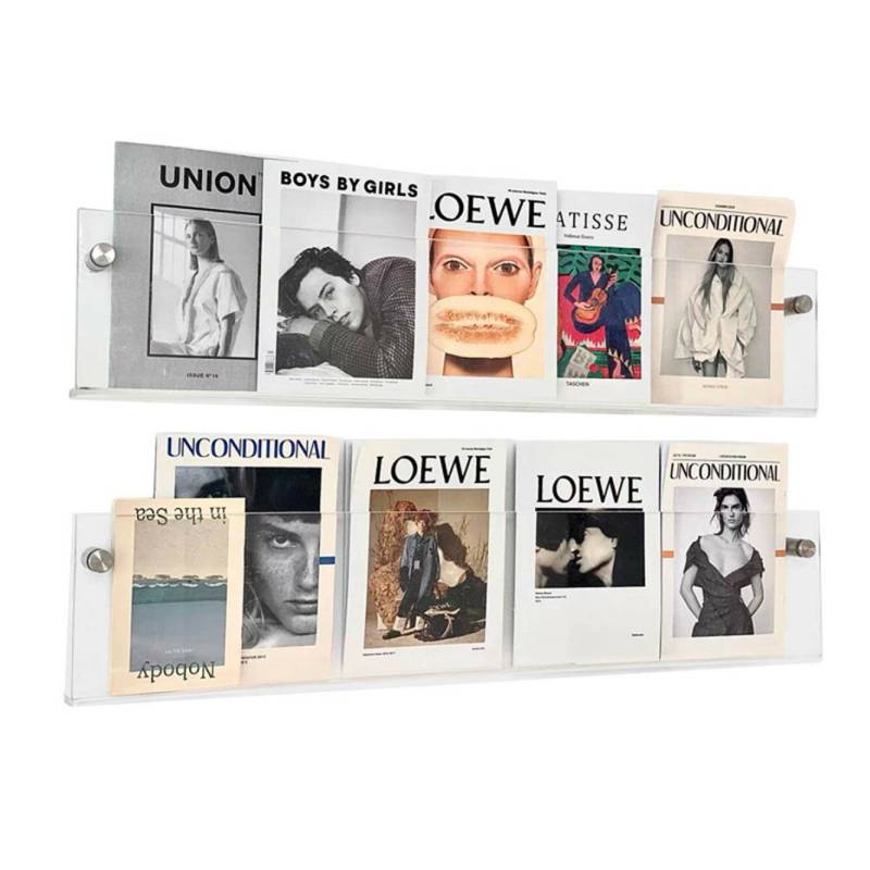 2列セット] VeroMan アクリル ウォールラック 本棚 透明 壁掛け ブック