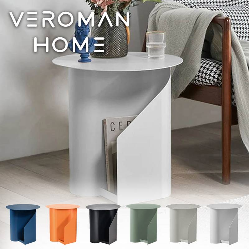 ※格安出品　ステンレス ラウンド サイドテーブル　韓国インテリア VeroMan セントラム サイドテーブル 収納あり ステンレス 丸い