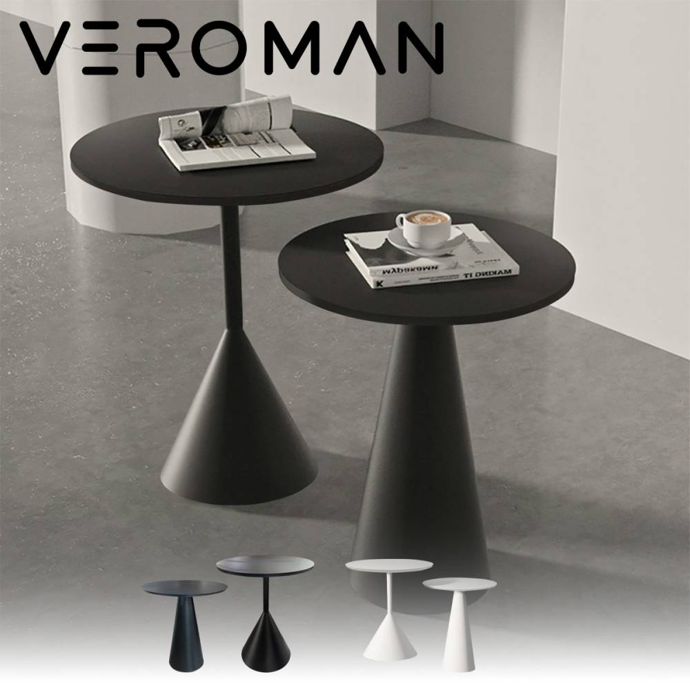 VeroMan 2組セット サイドテーブル カフェテーブル 机 ステンレス シンプル スタイリッシュ モダン シック おしゃれ 重厚感 韓国インテリア モノクロ モノトーン スタイリッシュな重厚感 カフェ テーブル 家具 インテリア 丸テーブル つくえ 円形テーブル