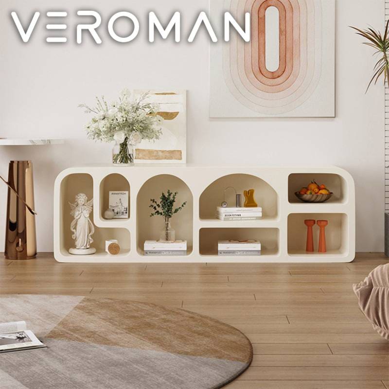 [160cm] VeroMan マントルピース シェルフ ホワイト 白 ディスプレイ 収納ラック オブジェのようなキャビネット フレーム デザイン 韓国インテリア [高さ50cm 奥行40cm]【完成品】