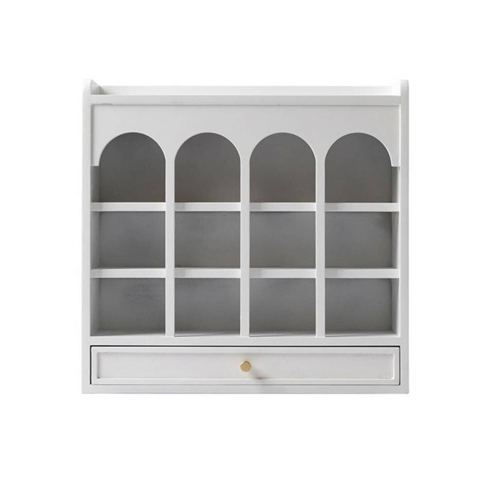 [ホワイト] VeroMan ディスプレイ ラック 棚 収納 アーチ状 引き出し付き ラック ホワイト 白 シンプル デザイン ディスプレイ ティーカップ 韓国インテリア