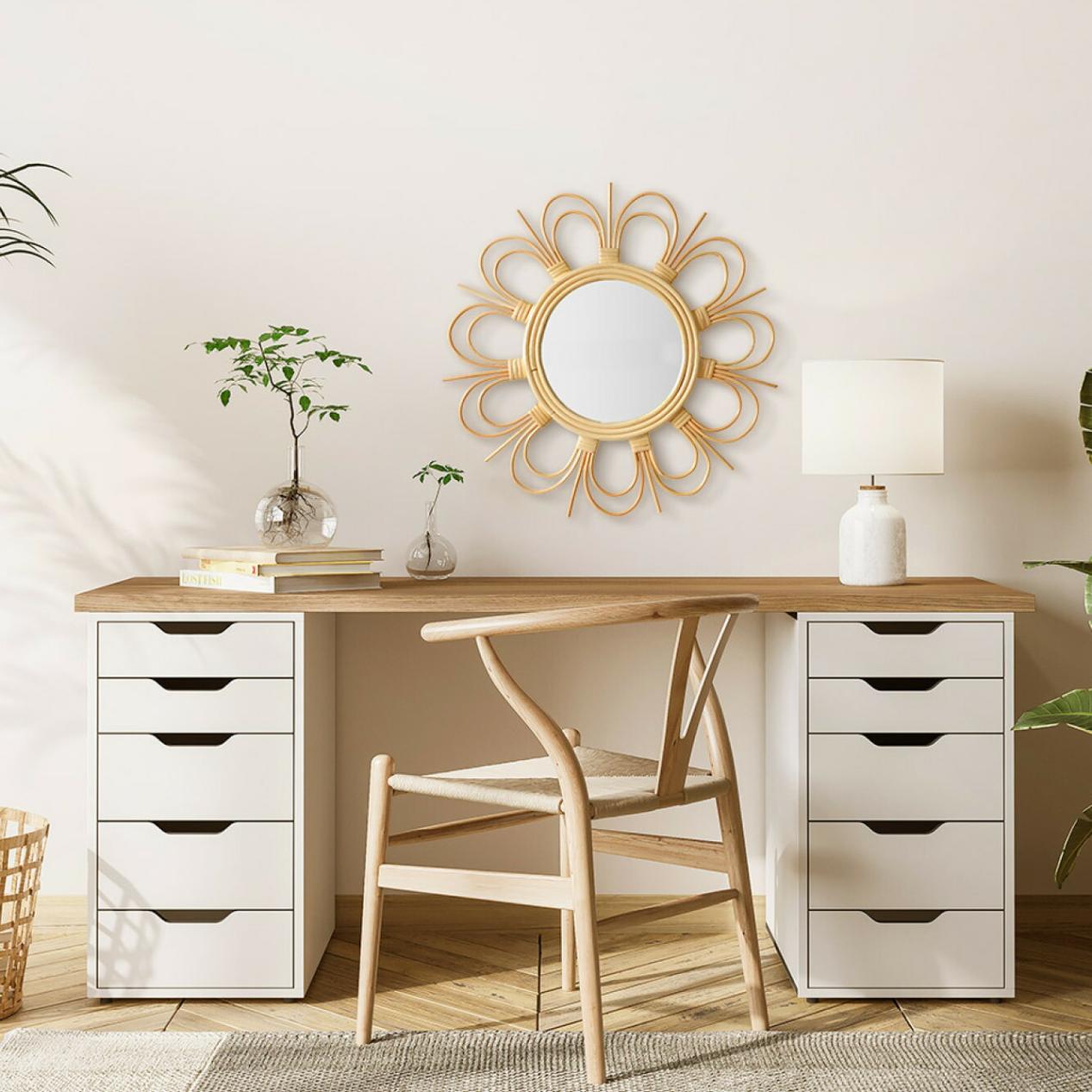 籐ミラー Mirror 川崎忍者ZX 6R 10R VN900 Z1000 SX Z900のための7/8